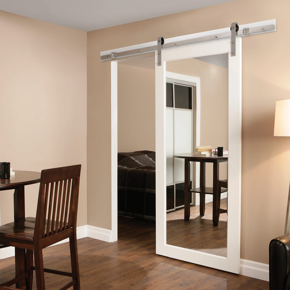 Henderson Rustic Sliding Barn Door Kit - 2000mm Track (Max 100kg Doors) - Stainless Steel
